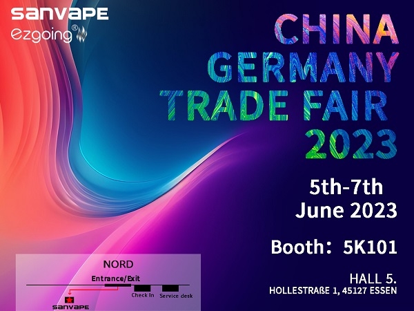 Sanvape посетит китайско-германскую торговую ярмарку с 5 по 7 июня 2023 г.